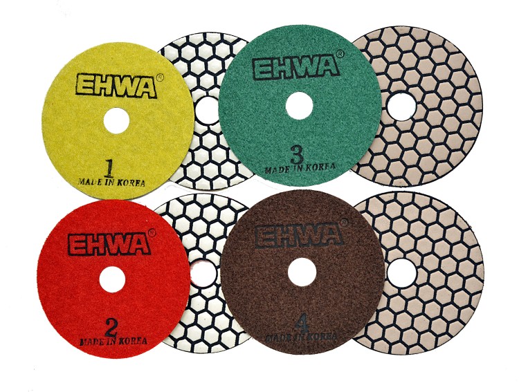 Гибкие шлифовальные круги EHWA 4 шага 100 мм для сухой полировки