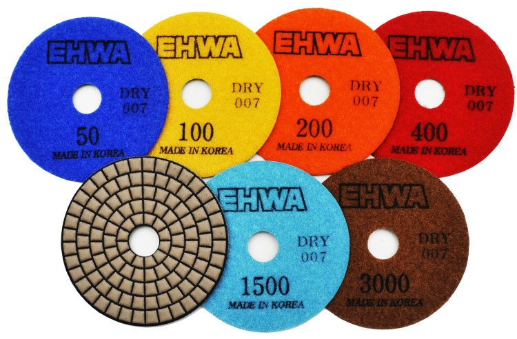 Гибкие алмазные шлифовальные круги АГШК (черепашки) 100 мм EHWA 007 комплект