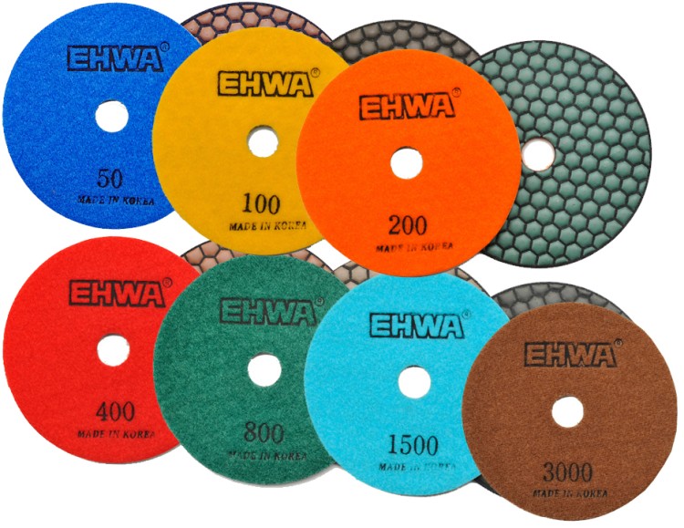 Шлифовальные черепашки АГШК EHWA СОТЫ 125 мм комплект для сухой полировки