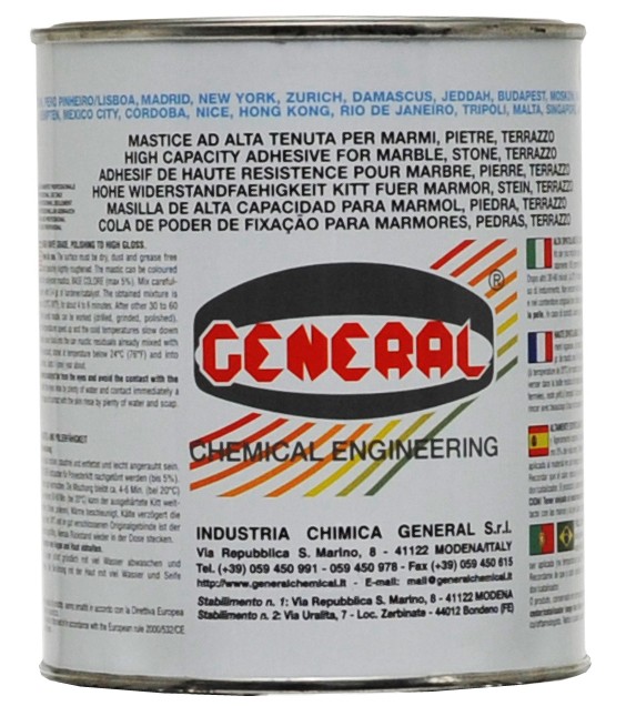 Клей полиэфирный для камня General Paglierino Chiaro 1 л густой бежевый ...